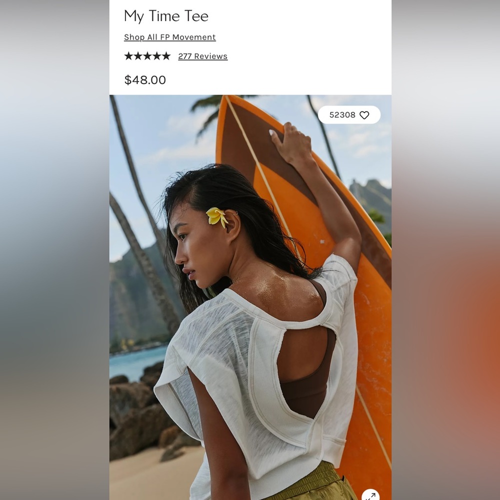 Free People “My Time” Tee (white, SMALL)